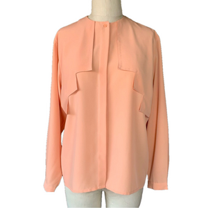 Vintage Peach Long Sleeve Blouse Western Coastal Grandma Academia Romantic Boho